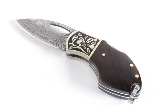 High quality  Swedish powders Damascus steel K1 keychain knife UD402289